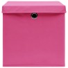 vidaXL Contenitori con Coperchi 10 pz 28x28x28 cm Rosa