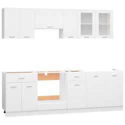 vidaXL Set Armadi da Cucina 8 pz Bianco in Legno ingegnerizzato