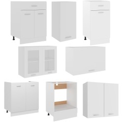 vidaXL Set Armadi da Cucina 8 pz Bianco in Legno ingegnerizzato