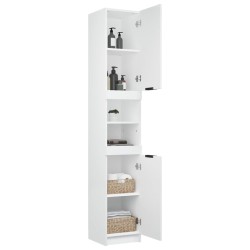   Armadietto da Bagno Bianco 32x34x188,5 cm in Legno Ingegnerizzato