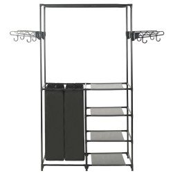 vidaXL Appendiabiti Acciaio e Tessuto non Tessuto 87x44x158 cm Nero