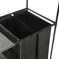 vidaXL Appendiabiti Acciaio e Tessuto non Tessuto 87x44x158 cm Nero