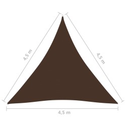    Parasole a Vela Oxford Triangolare 4,5x4,5x4,5 m Marrone