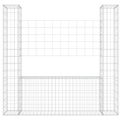   Gabbione a U con 2 Pali in Ferro 140x20x150 cm