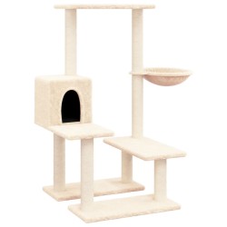   Albero per Gatti con Tiragraffi in Sisal Crema 94,5 cm