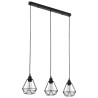   Lampadario con Design Diamante Nero 3 Lampadine E27