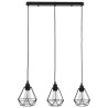   Lampadario con Design Diamante Nero 3 Lampadine E27