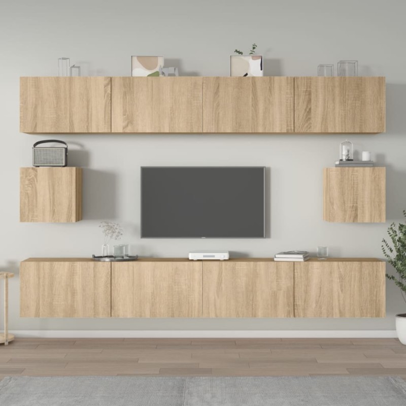   Set di Mobili Porta TV 6 pz Rovere Sonoma in Legno Ingegnerizzato