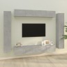   Set Mobili Porta TV 8pz Grigio Cemento in Legno Ingegnerizzato