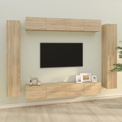   Set Mobili Porta TV 8pz Rovere Sonoma in Legno Ingegnerizzato