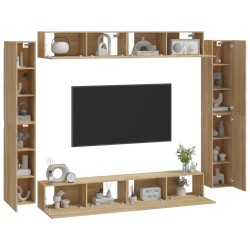   Set Mobili Porta TV 8pz Rovere Sonoma in Legno Ingegnerizzato