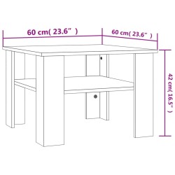   Tavolino da Caffè Grigio Cemento 60x60x42 cm in Truciolato