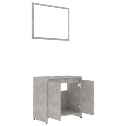 Set Mobili da Bagno Grigio Cemento in Truciolato