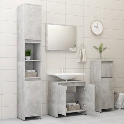 Set Mobili da Bagno Grigio Cemento in Truciolato