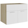 Mobile Sottolavabo Bianco e Rovere 60x38,5x46 cm in Truciolato