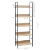   Libreria a 5 Ripiani Rovere 60x27,6x158,5 cm in Truciolato