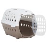   Trasportino Animali Domestici Bianco e Marrone 50x34,5x32 cm PP