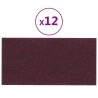    Pannelli Murali 12 pz Viola 30x15 cm Tessuto 0,54 m²