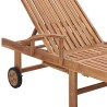 vidaXL Lettini Prendisole 2 pz con Cuscino Blu Legno Massello di Teak