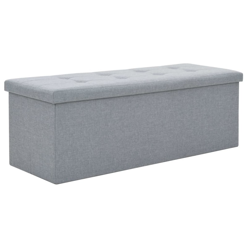 Cassapanca Pieghevole in Simil Lino 110x38x38 cm Grigio Chiaro