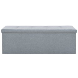 Cassapanca Pieghevole in Simil Lino 110x38x38 cm Grigio Chiaro