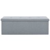 Cassapanca Pieghevole in Simil Lino 110x38x38 cm Grigio Chiaro