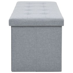 Cassapanca Pieghevole in Simil Lino 110x38x38 cm Grigio Chiaro