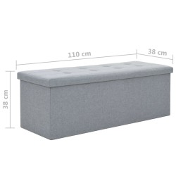 Cassapanca Pieghevole in Simil Lino 110x38x38 cm Grigio Chiaro