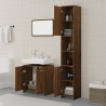 Set Mobili da Bagno 3 pz Rovere Marrone in Legno Ingegnerizzato