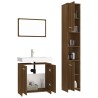 Set Mobili da Bagno 3 pz Rovere Marrone in Legno Ingegnerizzato