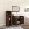 Set Mobili da Bagno 3 pz Rovere Marrone in Legno Ingegnerizzato