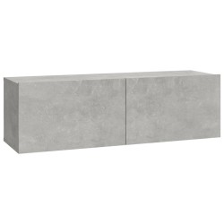   Mobili Porta TV a Parete 4 pz Grigio Cemento 100x30x30 cm