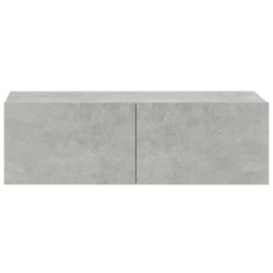   Mobili Porta TV a Parete 4 pz Grigio Cemento 100x30x30 cm