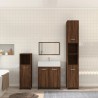 Set Mobili da Bagno 4 pz Rovere Marrone in Legno Ingegnerizzato