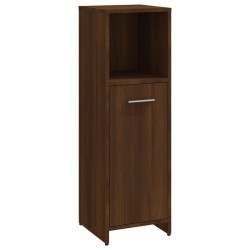 Set Mobili da Bagno 4 pz Rovere Marrone in Legno Ingegnerizzato