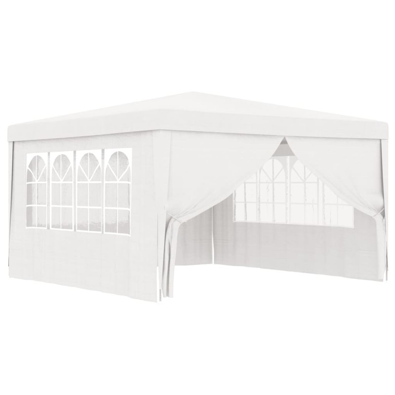 Gazebo Professionale con Pareti 4x4 m Bianco 90 g/m²