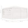 Gazebo Professionale con Pareti 4x4 m Bianco 90 g/m²