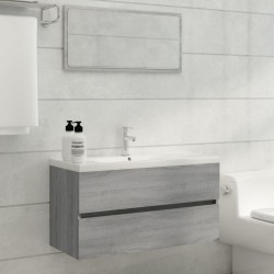 Mobile Sottolavabo Grigio Sonoma 90x38,5x45cm Legno ingegnerizzato