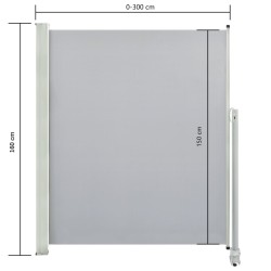   Tenda da Sole Laterale Retrattile 160 x 300 cm Grigia