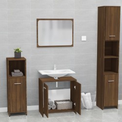 Set Mobili da Bagno Rovere Marrone in Legno Ingegnerizzato