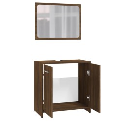 Set Mobili da Bagno Rovere Marrone in Legno Ingegnerizzato