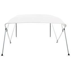 Bimini di Prua con Tendalino a 4 Archi Bianco 243x196x137 cm