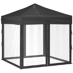 Tenda per Feste Pieghevole con Pareti Laterali Antracite 2x2 m