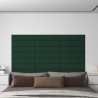 Pannelli Murali 12 pz Verde Scuro 60x15 cm Tessuto 1,08 m²