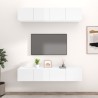   Mobili TV 4 pz Bianco Lucido 80x30x30 cm in Legno Ingegnerizzato