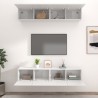   Mobili TV 4 pz Bianco Lucido 80x30x30 cm in Legno Ingegnerizzato