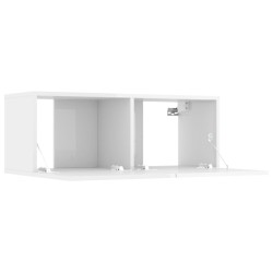   Mobili TV 4 pz Bianco Lucido 80x30x30 cm in Legno Ingegnerizzato