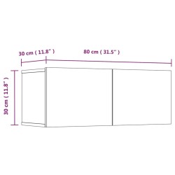   Mobili TV 4 pz Bianco Lucido 80x30x30 cm in Legno Ingegnerizzato