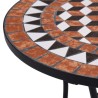   Tavolino da Bistrot con Mosaico Marrone 60 cm in Ceramica