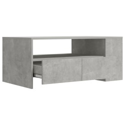   Tavolino Salotto Grigio Cemento 102x55x42 cm Legno ingegnerizzato